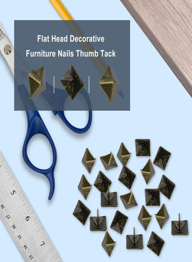 Sydien Square Cone Antique Brass Upholstery Nails Furniture Tacks Pushpins Hardware Decor 50 Pcs - Image 5